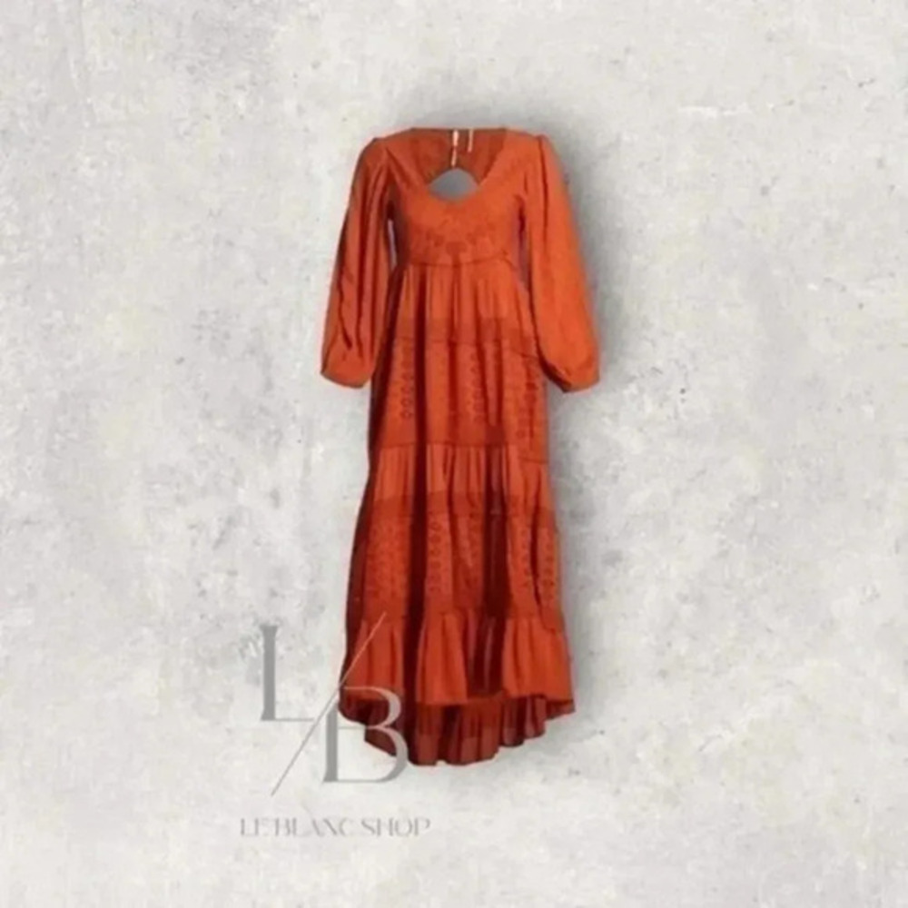 Free People Mockingbird Dress XS 2 Women's Casual Eyelet Tiered Flared NEW B466